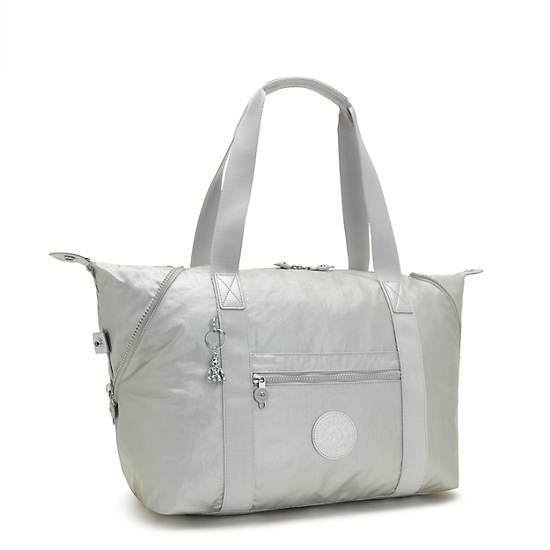 Kipling Art Medium Metallic Tote Çanta Gümüş | TR 1759UZ